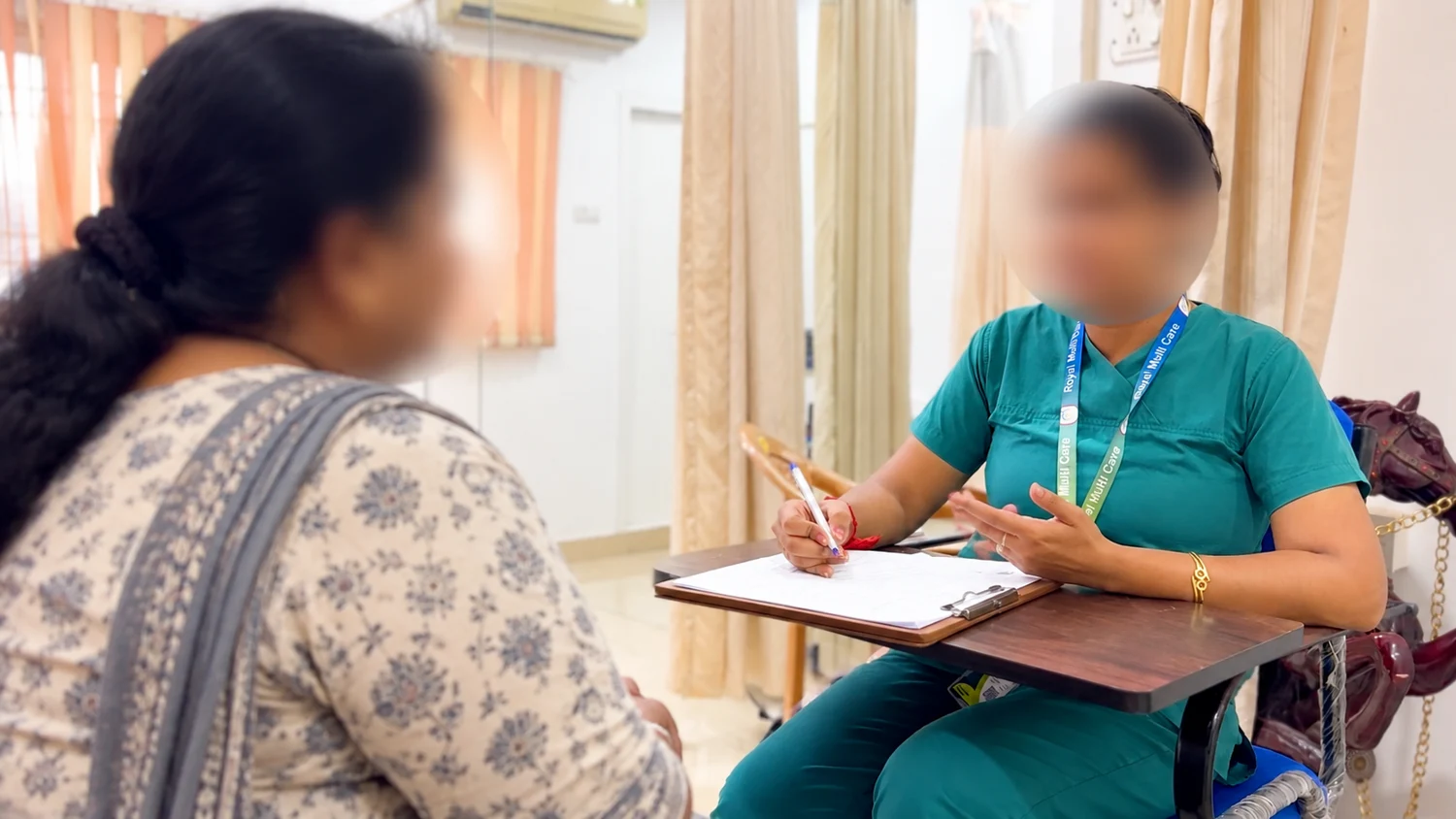 A one-to-one consultation at Royal Multi Care